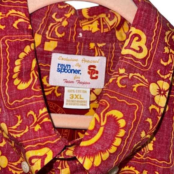 Reyn Spooner Vintage Mens Shirt Size 3XL Red USC Trojans Button Down Pure Cotton - Picture 2 of 9